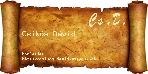 Csikós Dávid névjegykártya