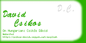 david csikos business card